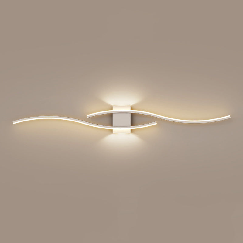 Minimalism LED Wall Light Fixtures Waving Metal Indoor Sconce Lights