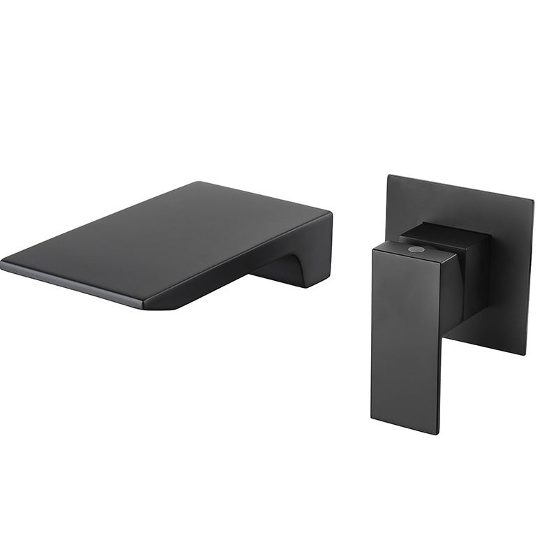 Modern Wall Mounted Bathroom Faucet Copper Single Handle Low Arc Vessel Faucet