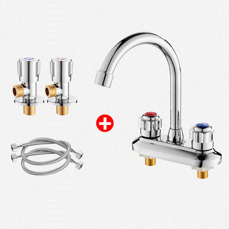 Swivel Spout Circular Faucet Brass Modern Style Bathroom Faucet