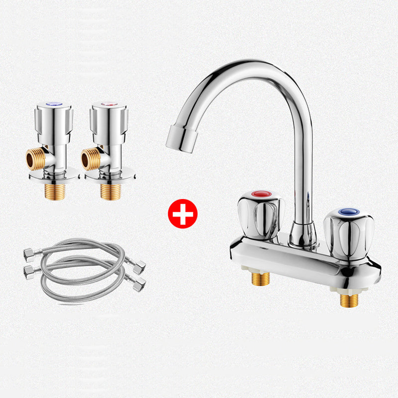 Swivel Spout Circular Faucet Brass Modern Style Bathroom Faucet