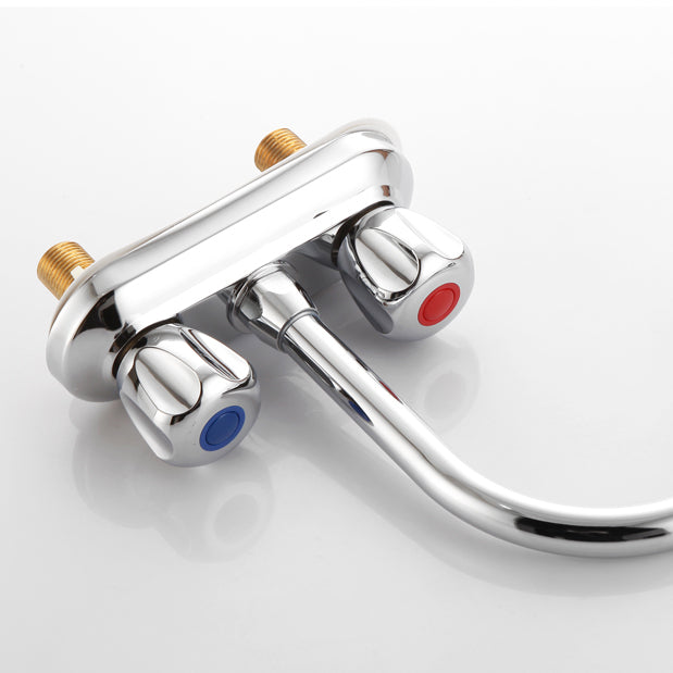 Swivel Spout Circular Faucet Brass Modern Style Bathroom Faucet