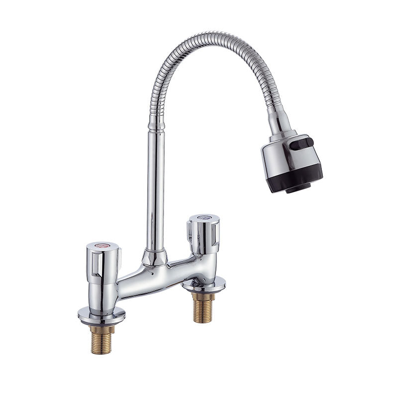 Modern Pre-Rinse Kitchen Faucet Brass Knob Handle Swivel Spout Kitchen Sink Faucet
