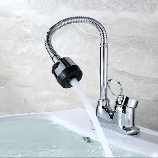 Modern Kitchen Sink Faucet Brass Lever Handles and Supply Lines Bar Prep Kitchen Faucet