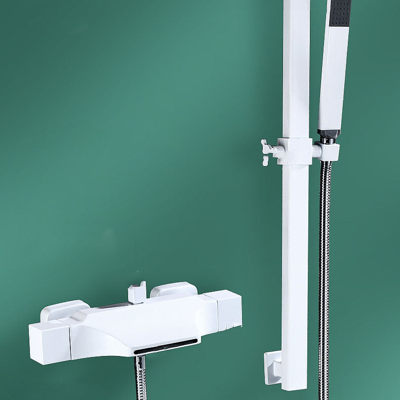 Contemporary Wall Mounted Metal Tub Filler Double Handles Waterfall Tub Faucet Trim