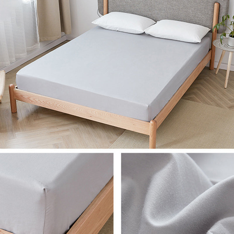 Solid Color Bed Sheet Set Cotton Breathable Fitted Sheet Standard Deep Pocket Sheet