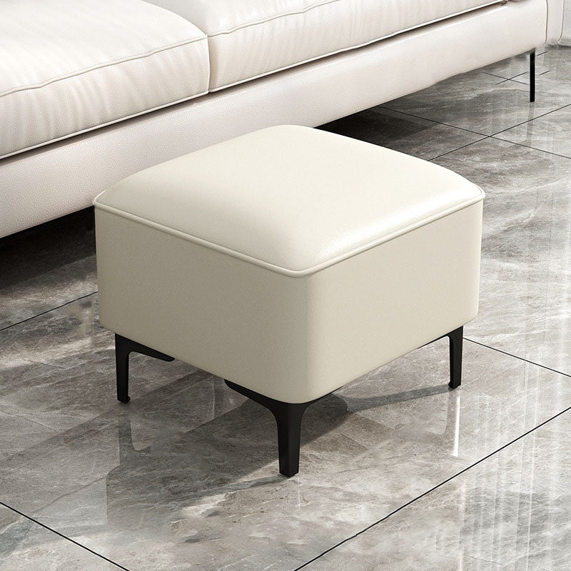 Water Resistant Modern Ottoman Whole Colored Faux Leather Square Ottoman