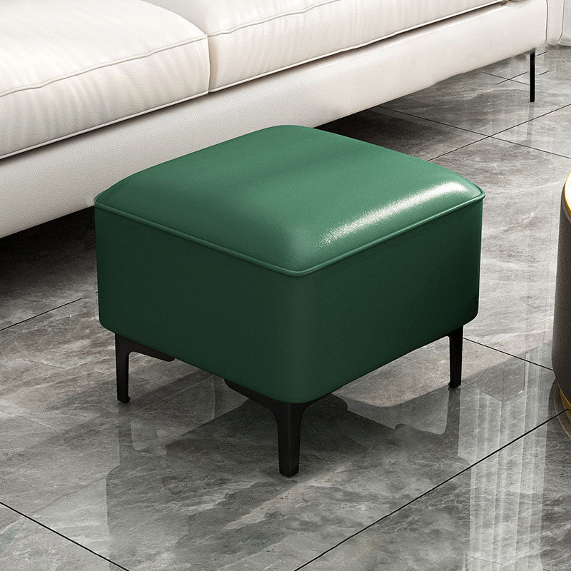 Water Resistant Modern Ottoman Whole Colored Faux Leather Square Ottoman