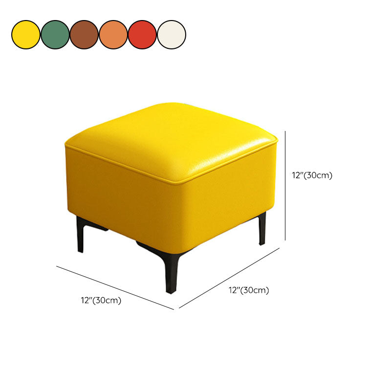 Water Resistant Modern Ottoman Whole Colored Faux Leather Square Ottoman