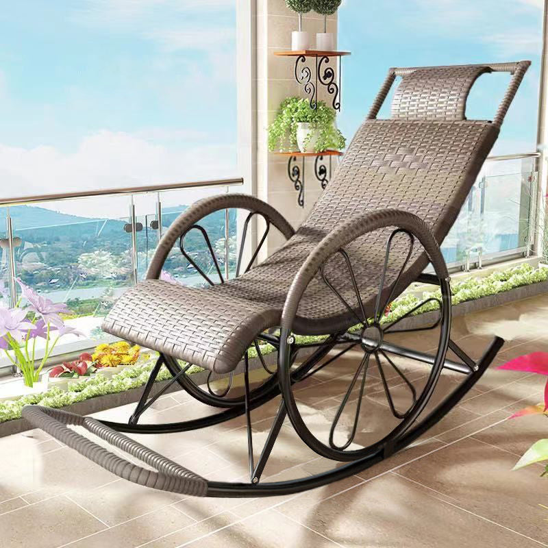 Natural Real Rattan Rocking Chair Lazy Indoor Rocking Chair for Living Room and Bedroom