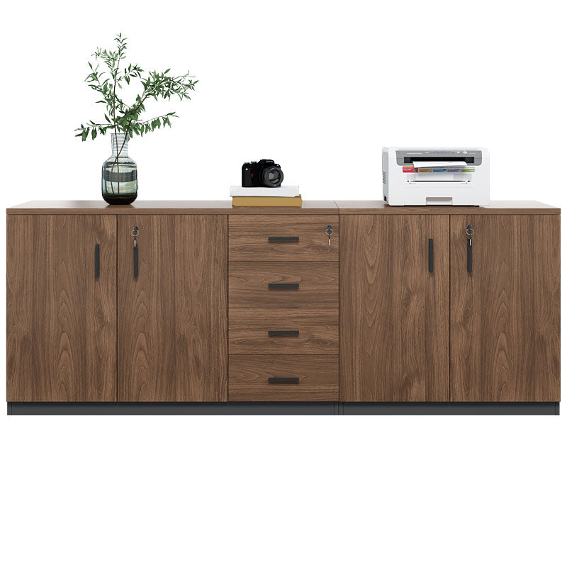 Lateral Modern Filing Cabinet Engineered Wood File Cabinet with Lock and Storage