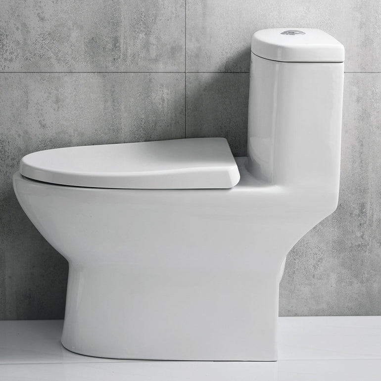 Traditional 1-Piece Toilet White Urine Toilet with Slow Close Seat for Bathroom