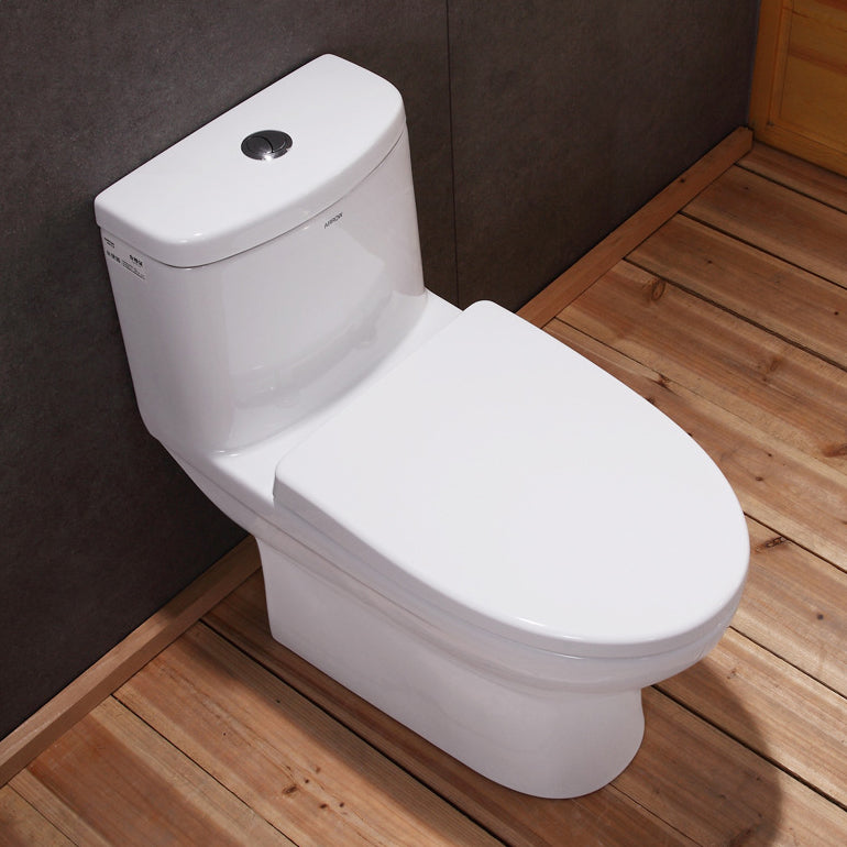 Traditional 1-Piece Toilet White Urine Toilet with Slow Close Seat for Bathroom