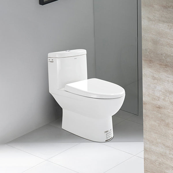 Traditional 1-Piece Toilet White Urine Toilet with Slow Close Seat for Bathroom