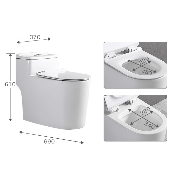 Traditional 1-Piece Toilet Bowl White Urine Toilet with Seat for Bathroom