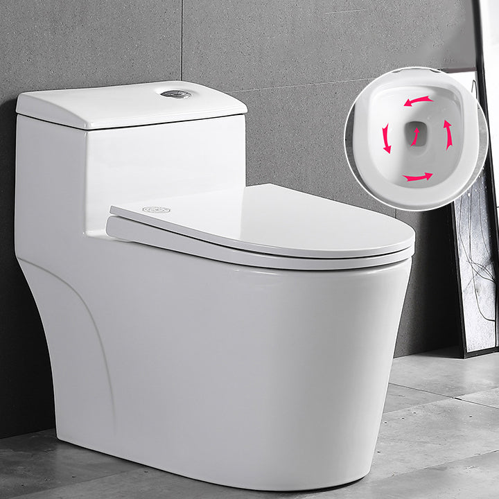 Traditional 1-Piece Toilet Bowl White Urine Toilet with Slow Close Seat for Bathroom