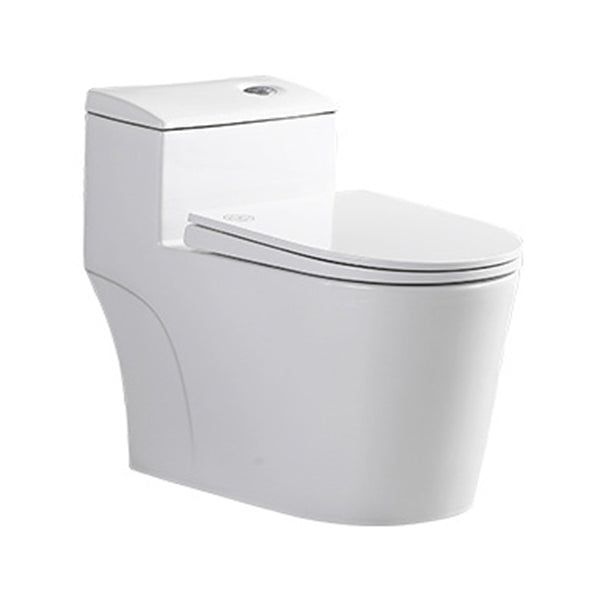 Traditional 1-Piece Toilet Bowl White Urine Toilet with Slow Close Seat for Bathroom