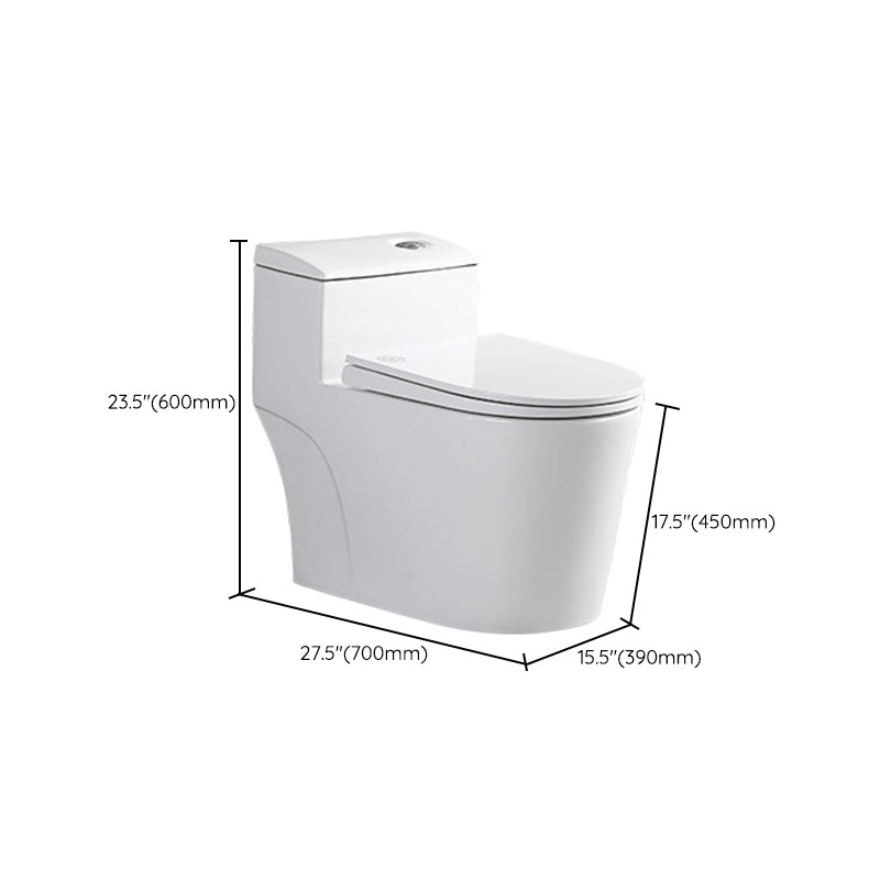 Traditional 1-Piece Toilet Bowl White Urine Toilet with Slow Close Seat for Bathroom
