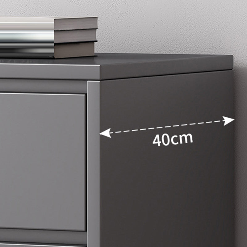 Contemporary Storage Chest Engineered Wood Bedroom Chest in Gray with Drawers