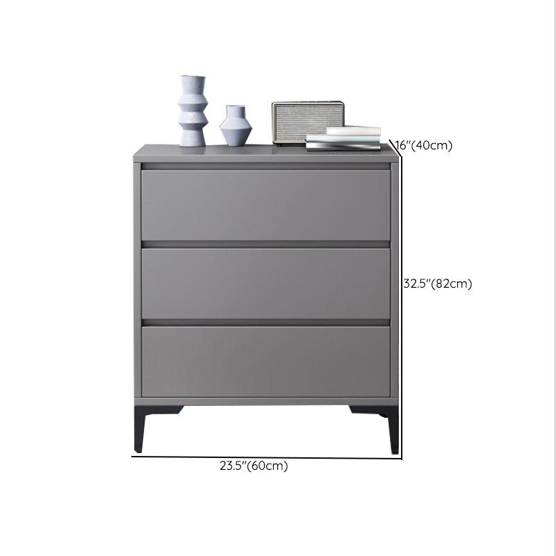 Contemporary Storage Chest Engineered Wood Bedroom Chest in Gray with Drawers