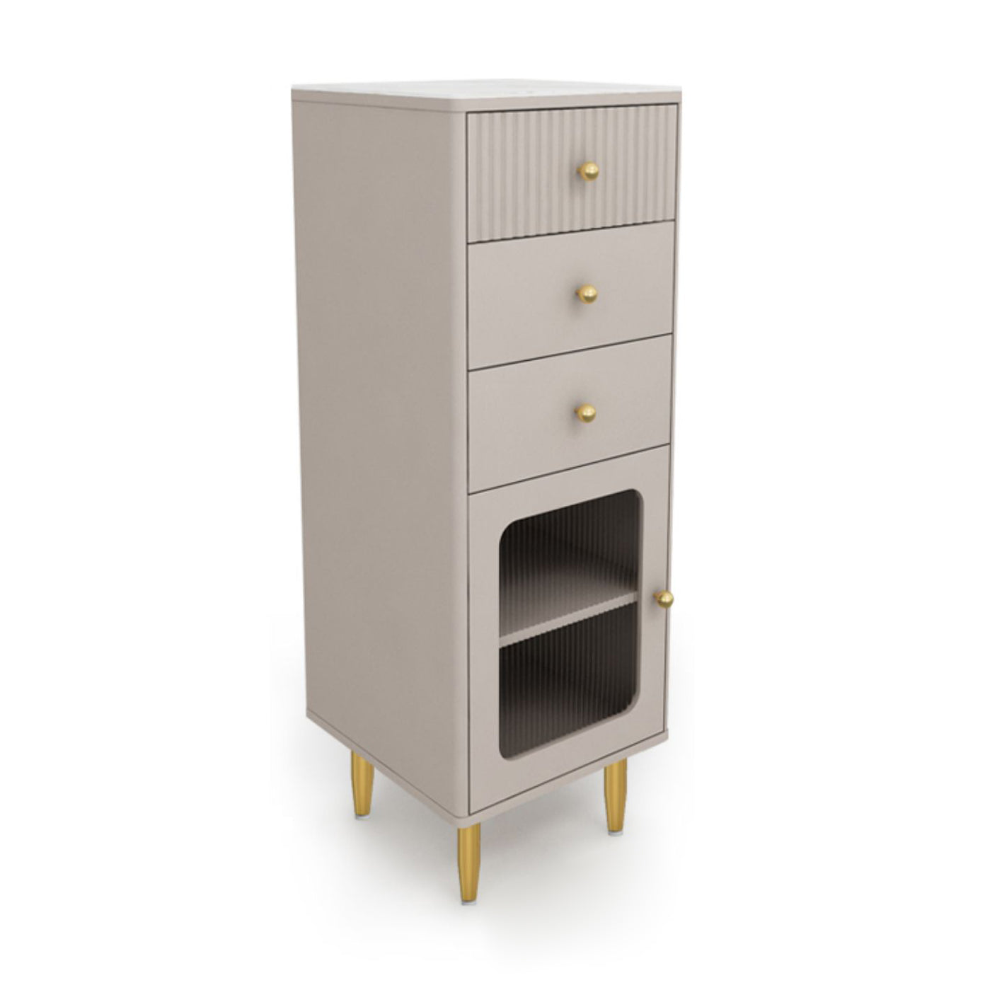 Glam Combo Dresser Stone Vertical Storage Chest Dresser for Bedroom