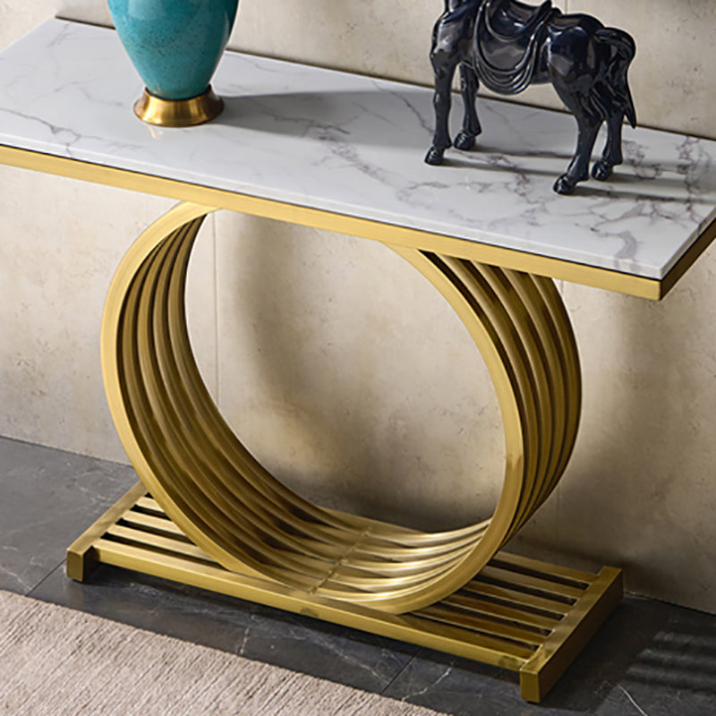 Marble Rectangle Accent Table Stain Resistant 31.5" Tall Console Table