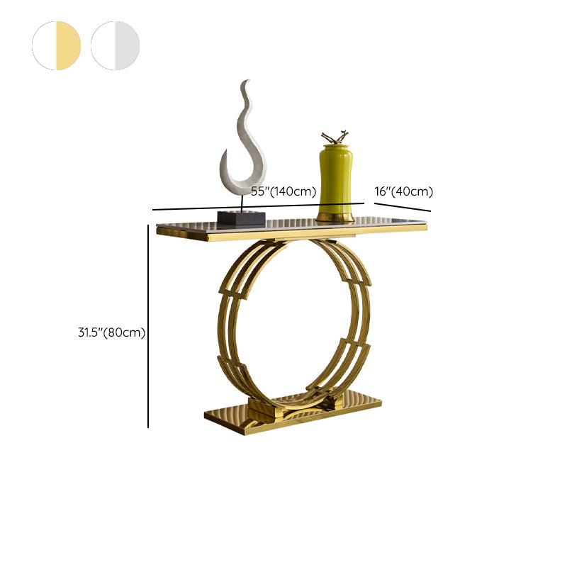 Marble Rectangle Accent Table Stain Resistant 31.5" Tall Console Table