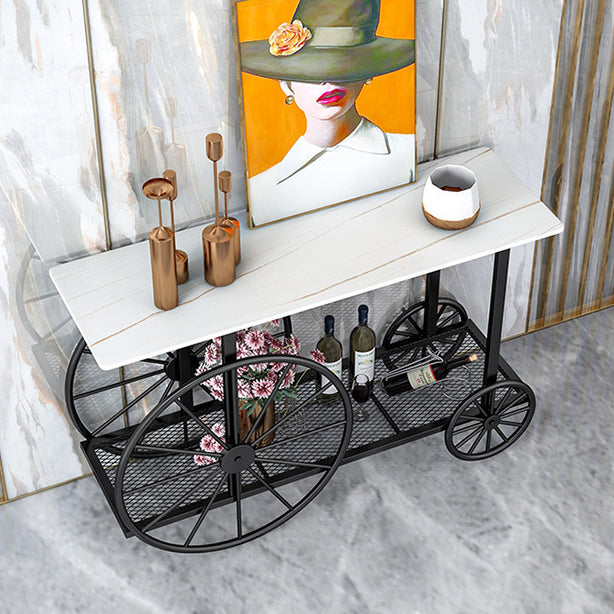 Glam Rectangle Accent Table Antique Finish Console Sofa Table
