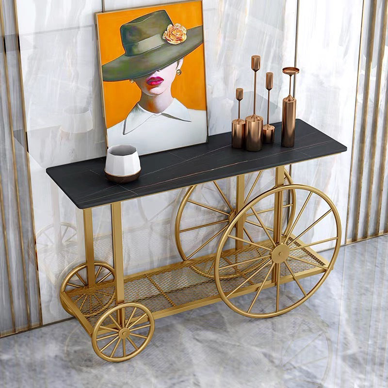 Glam Rectangle Accent Table Antique Finish Console Sofa Table