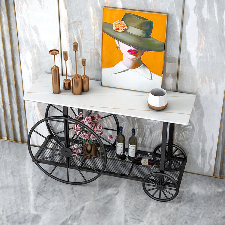 Glam Rectangle Accent Table Antique Finish Console Sofa Table