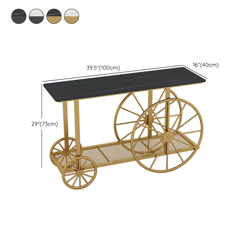 Glam Rectangle Accent Table Antique Finish Console Sofa Table