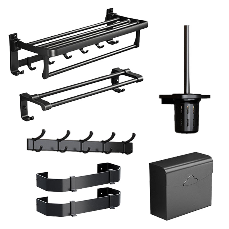 Traditional Aluminum Bath Hardware Set Black Bathroom Accessory Kit