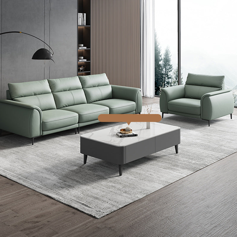 Industrial Sectional Sofa Green Pillow Top Arm Sofa for Living Room