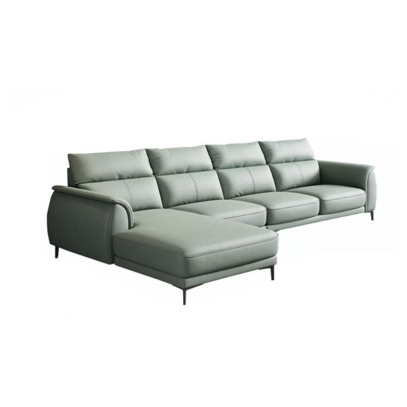 Industrial Sectional Sofa Green Pillow Top Arm Sofa for Living Room
