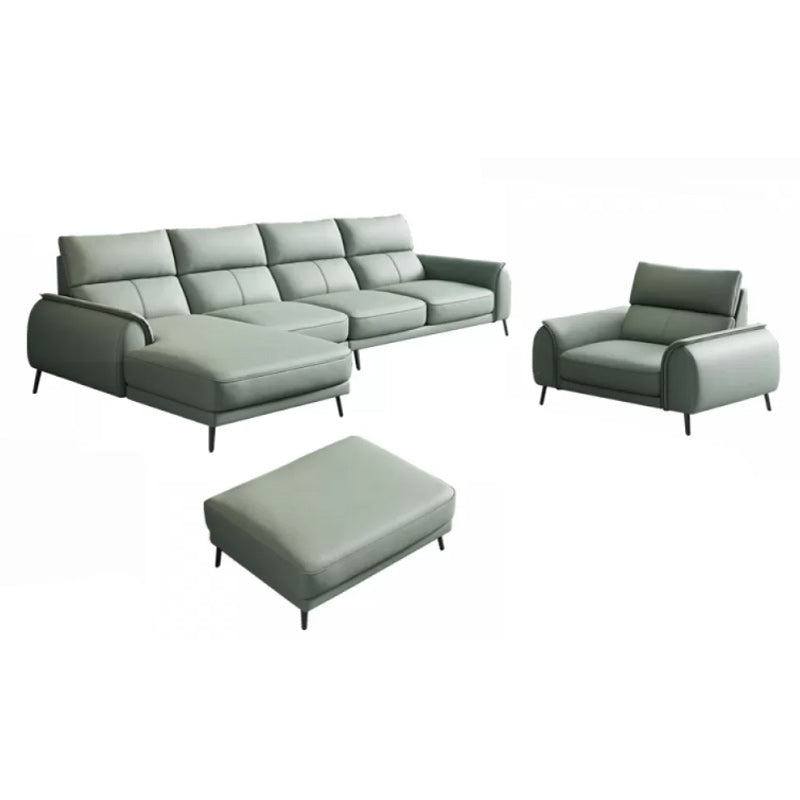Industrial Sectional Sofa Green Pillow Top Arm Sofa for Living Room