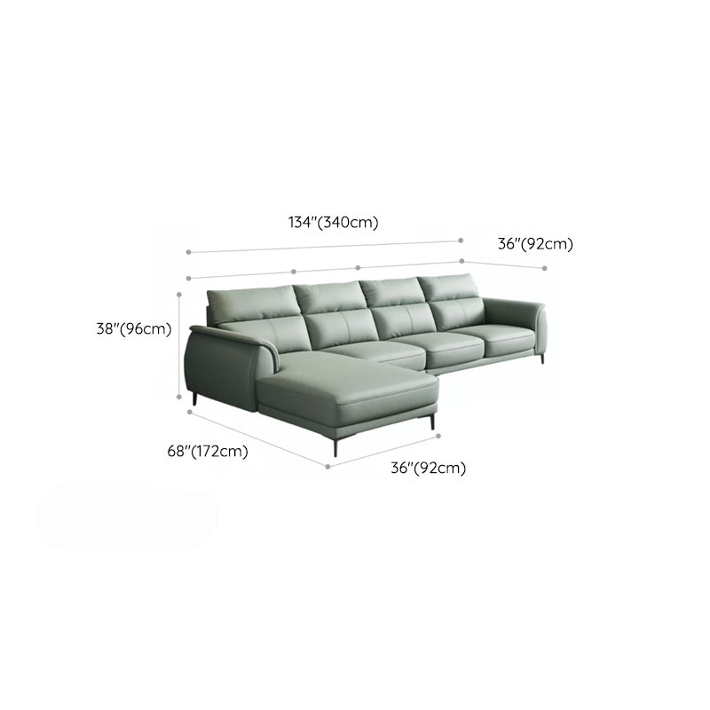 Industrial Sectional Sofa Green Pillow Top Arm Sofa for Living Room
