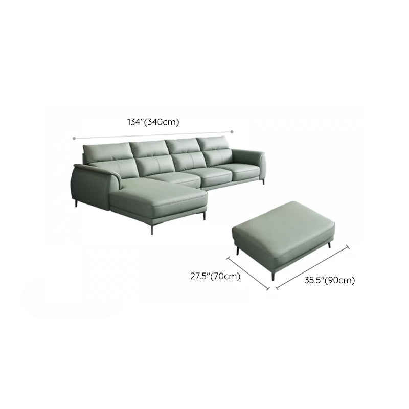 Industrial Sectional Sofa Green Pillow Top Arm Sofa for Living Room