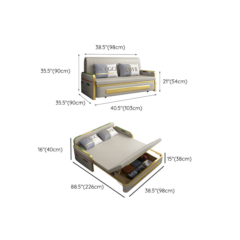 Pillow Included Sofa Futon Cushion Back Foldable Futon Sofa Bed with Storage