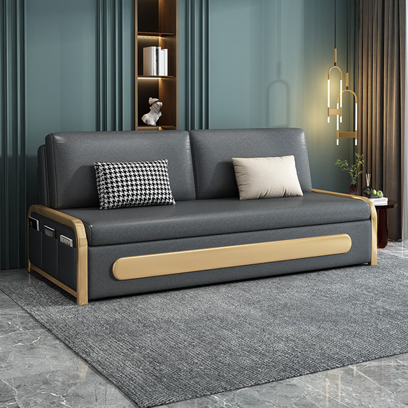 Glam Pillow Included Sofa Futon Grey Cushion Back Futon Sofa Bed