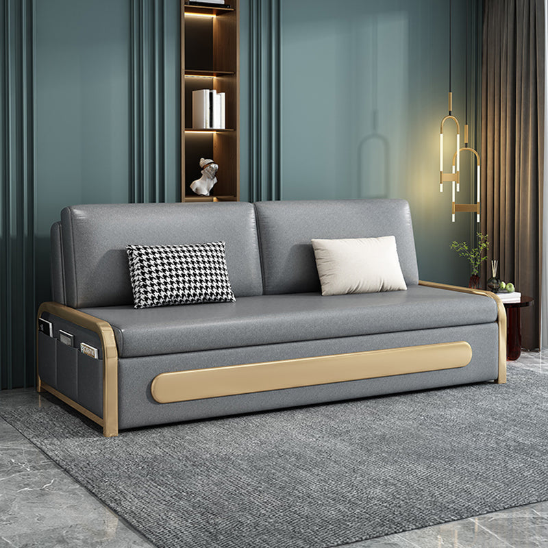 Glam Pillow Included Sofa Futon Grey Cushion Back Futon Sofa Bed