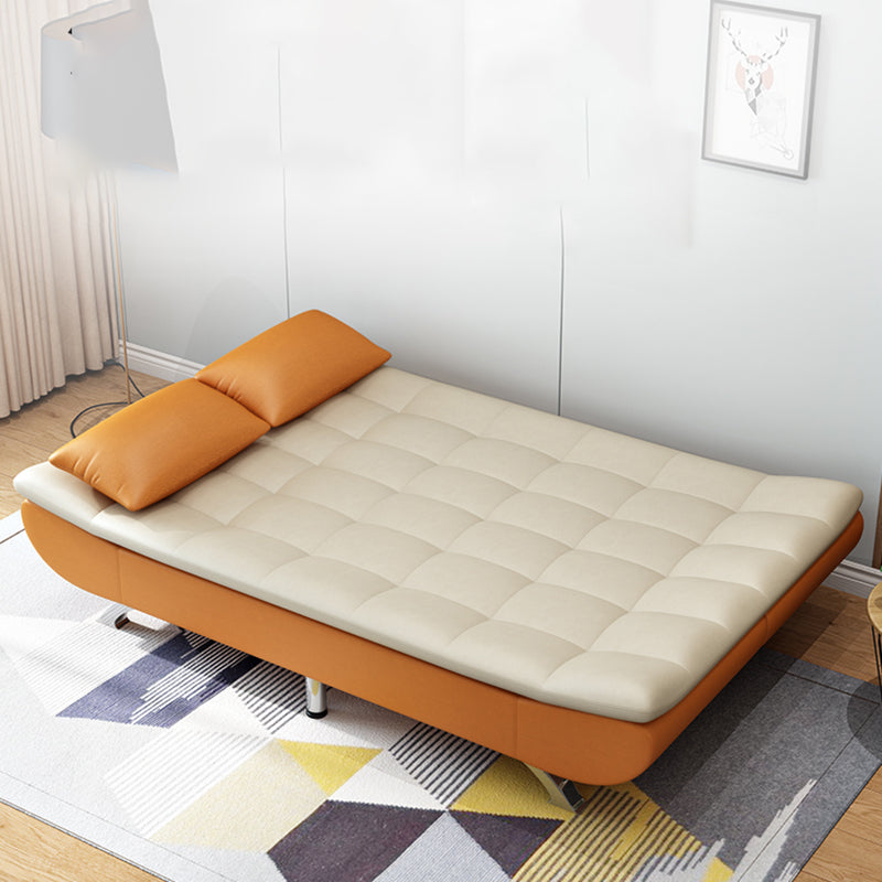 Pillow Included Sofa Futon Armless Futon Sofa Bed with Metal Legs