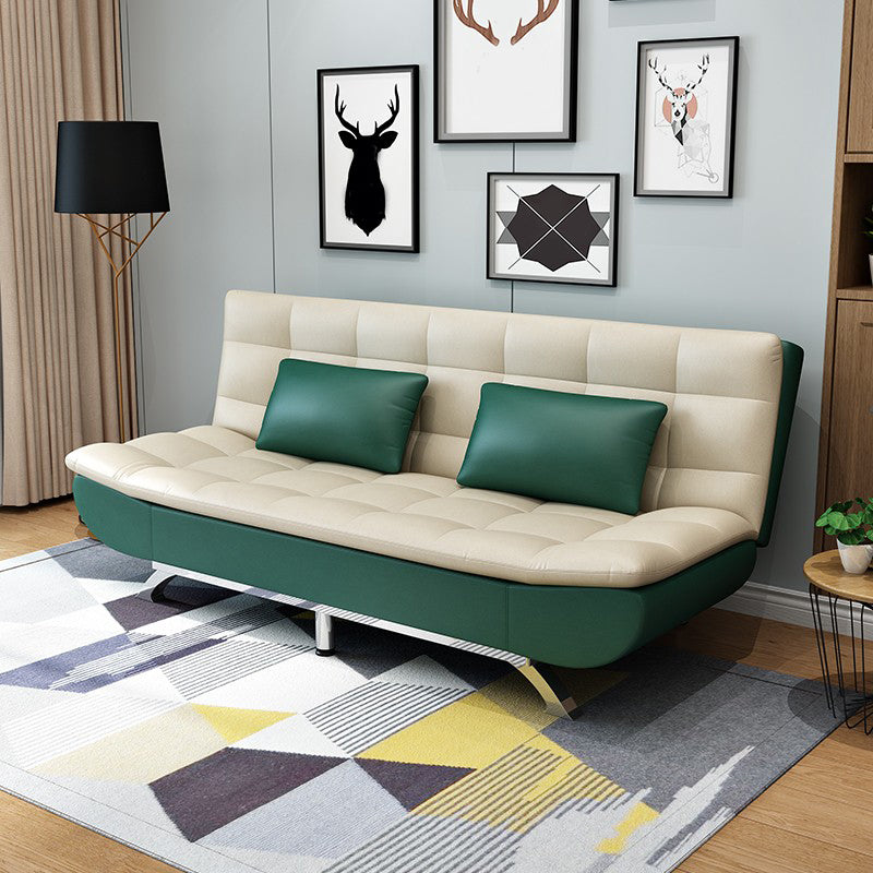 Pillow Included Sofa Futon Armless Futon Sofa Bed with Metal Legs
