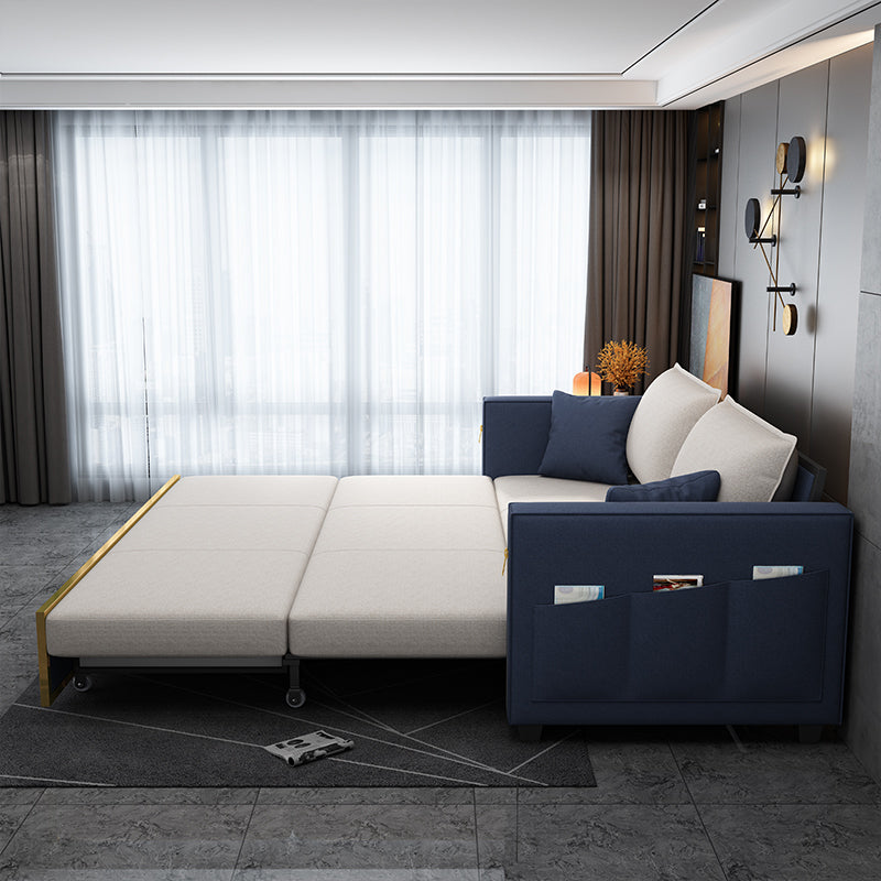 Pillow Included Sofa Futon Square Arms Futon Sofa Bed with Storage