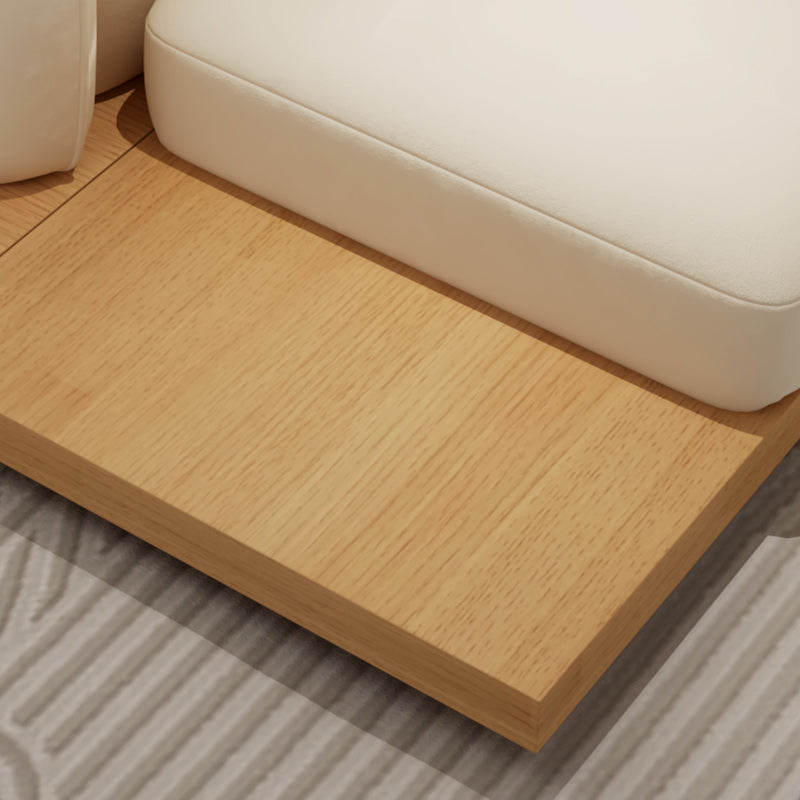 Contemporary Velvet Sectional Sofa with Pillows Back and Square Arms