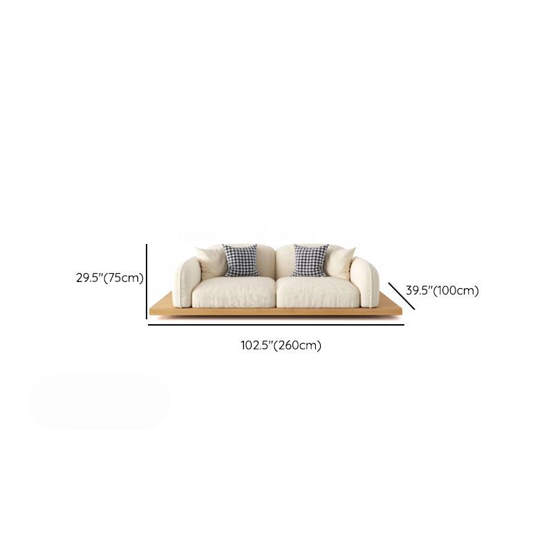 Contemporary Velvet Sectional Sofa with Pillows Back and Square Arms