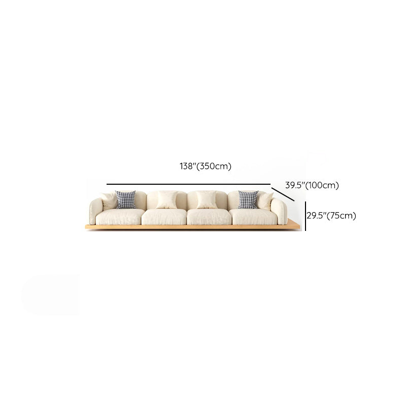 Contemporary Velvet Sectional Sofa with Pillows Back and Square Arms