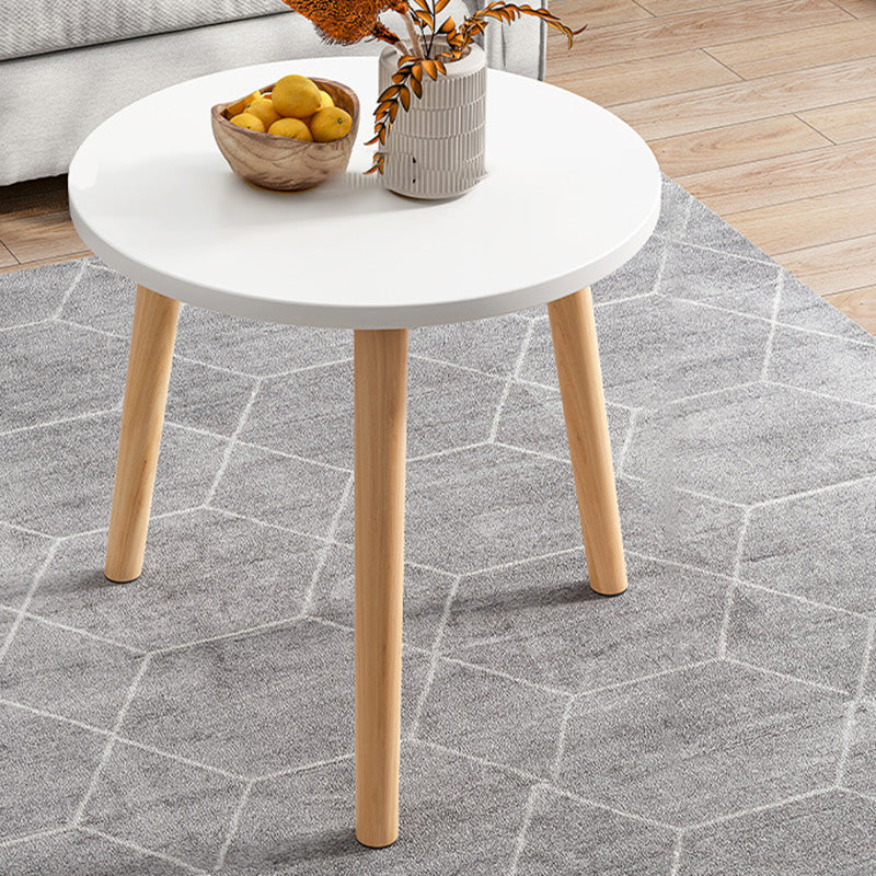 Contemporary Wooden Single Coffee Table 3 Legs Round Cocktail Table