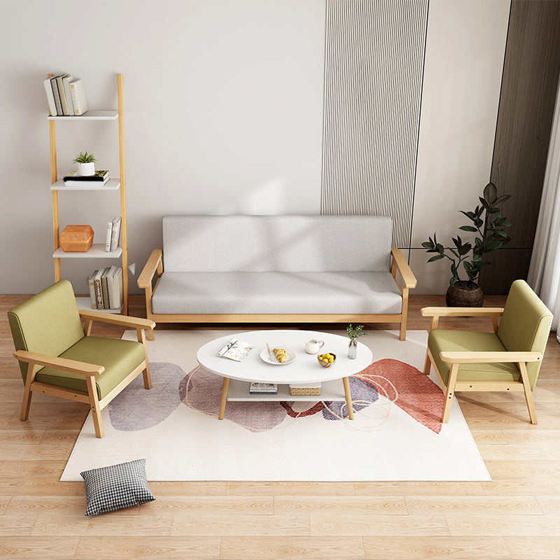 Contemporary Wooden Single Coffee Table 4 Legs Cocktail Table