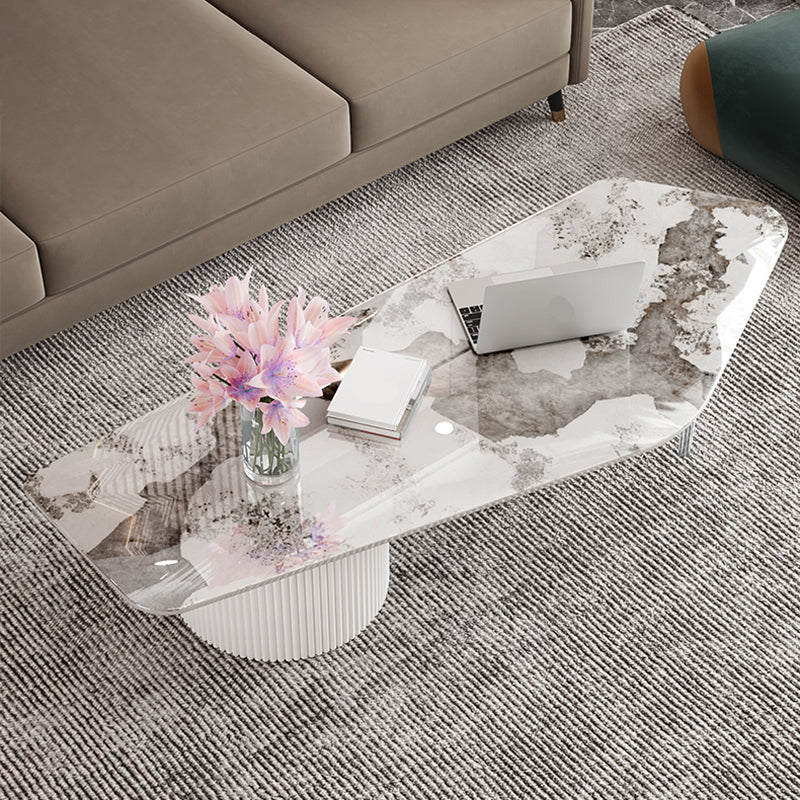 Modern Acrylic Legs Coffee Table Slate Coffee Table for Living Room