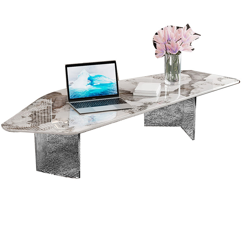 Modern Acrylic Legs Coffee Table Slate Coffee Table for Living Room
