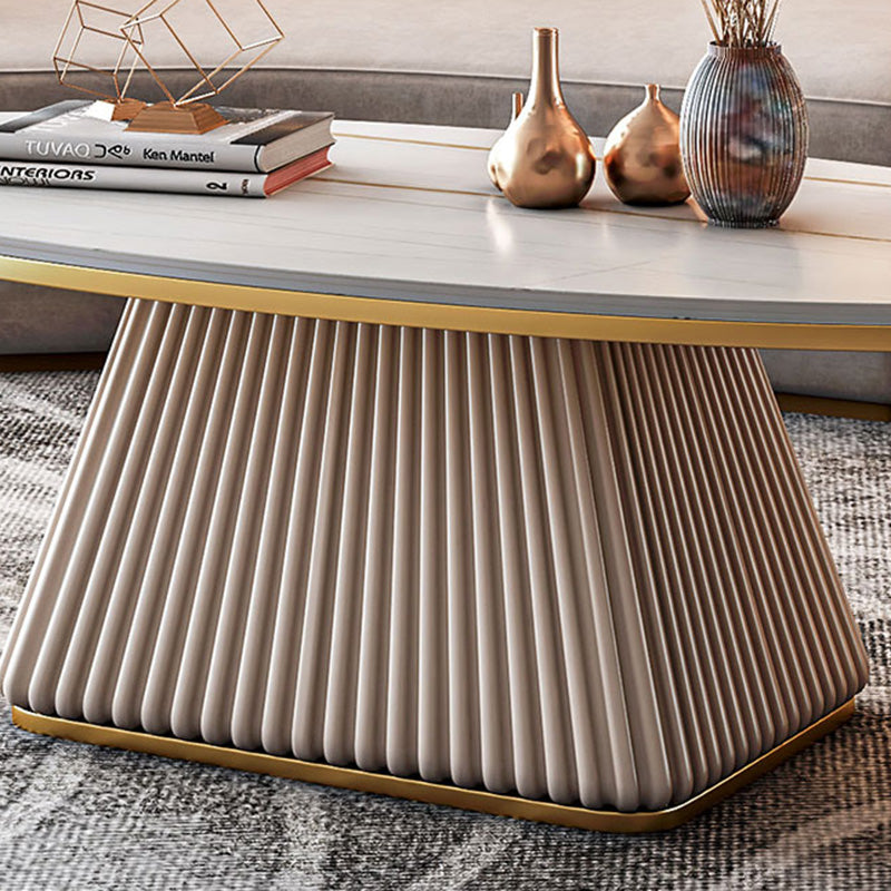 Glam Single Coffee Table Oval Pedestal Coffee Cocktail Table